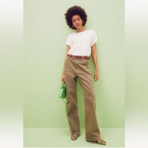 Wide Leg cargo pants in khaki green size 0